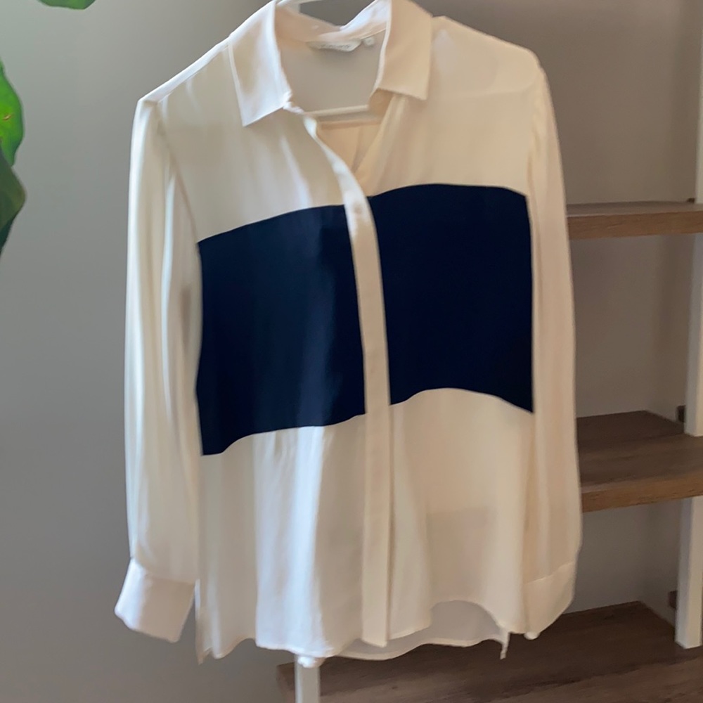 Tylho 100% Silk Colorblock Top